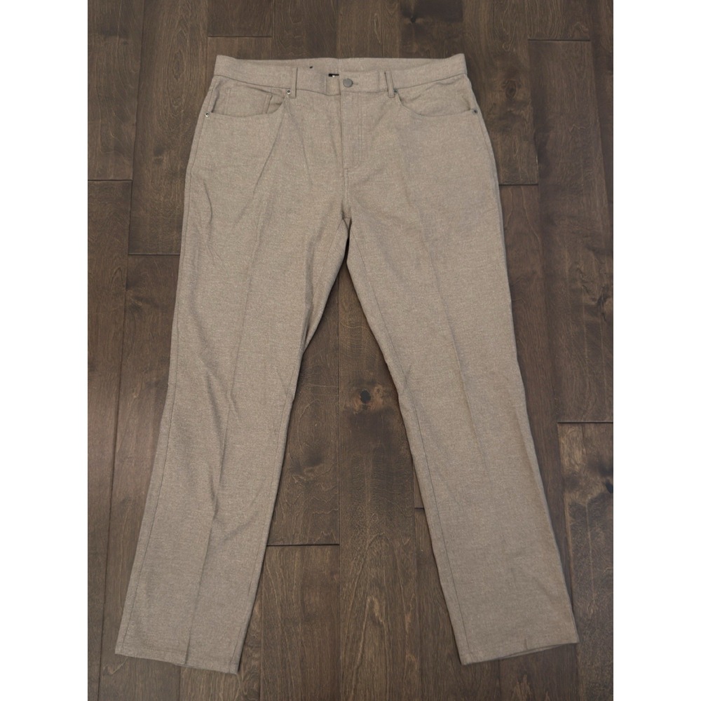 Kirkland Signature Mens Brushed Five Pocket Beige Pants Size 38X32 Stretch Chino